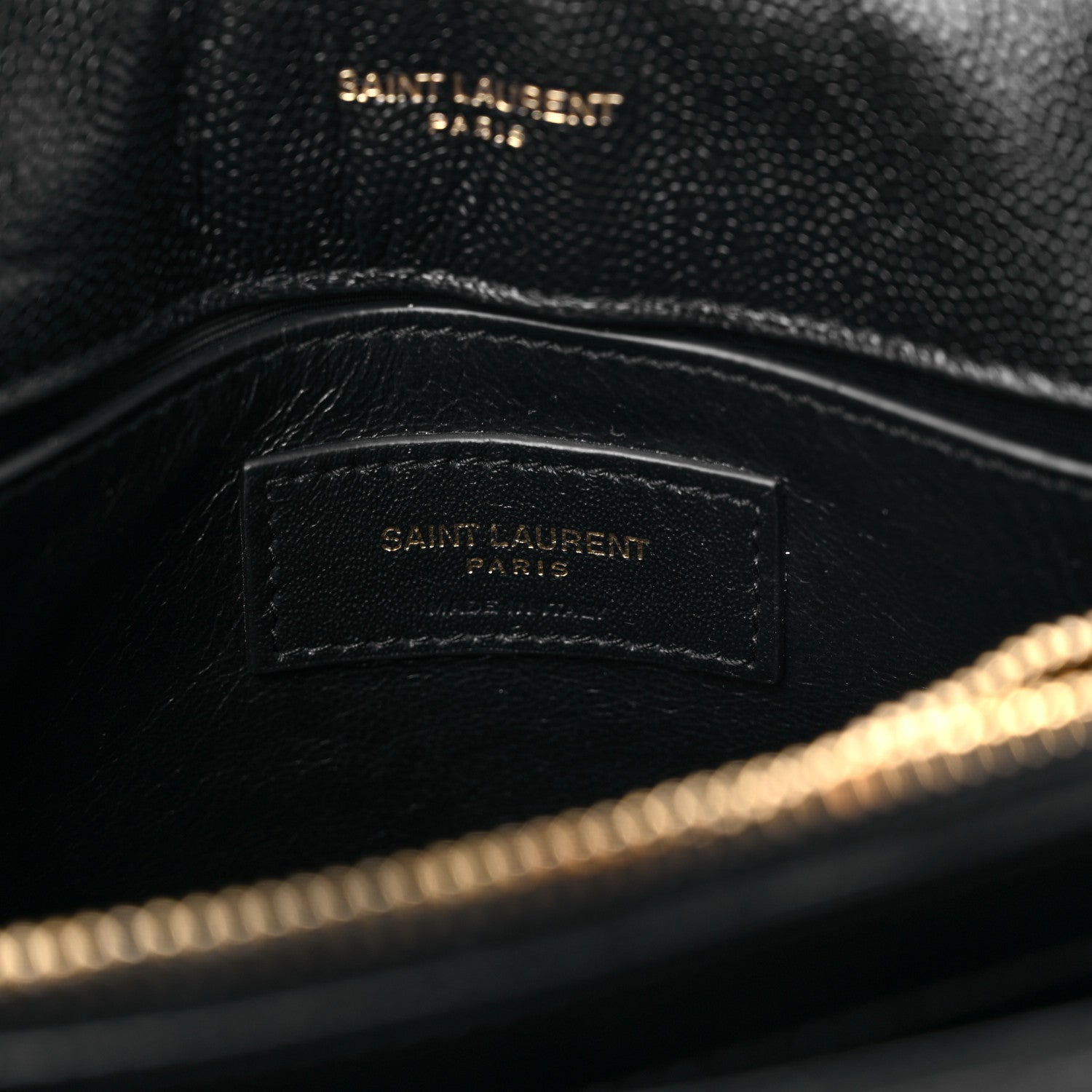 Saint Laurent Grain de Poudre Calfskin Y Quilted Monogram Small Loulou Chain Satchel Black 7 of 14