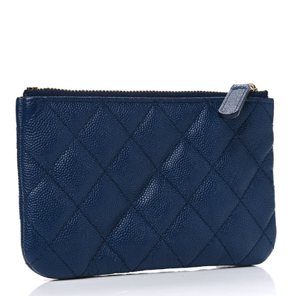 Chanel Caviar Quilted Small Cosmetic Case Navy Blue 2 of 4