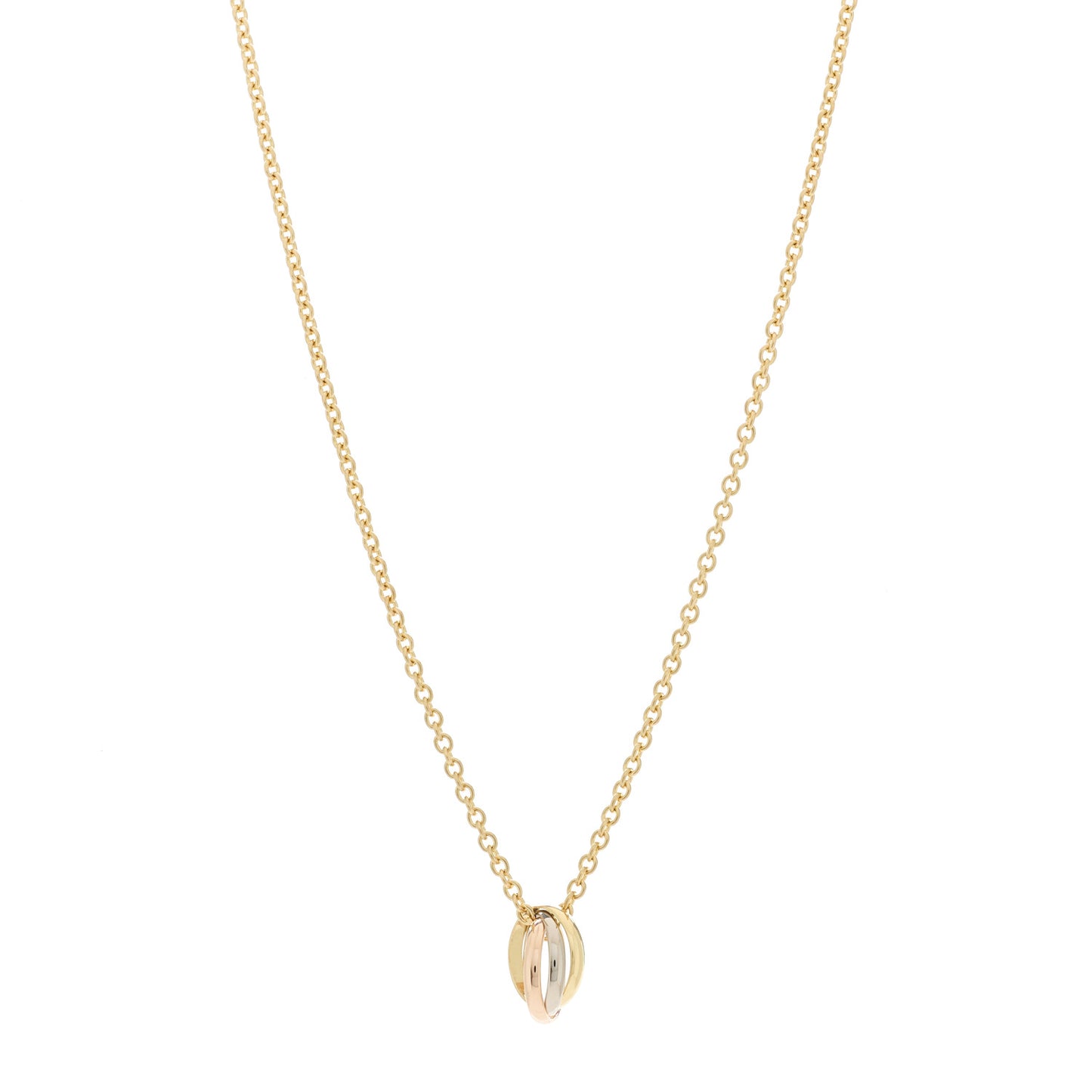 18K Pink Yellow White Gold Baby Trinity Pendant Necklace
