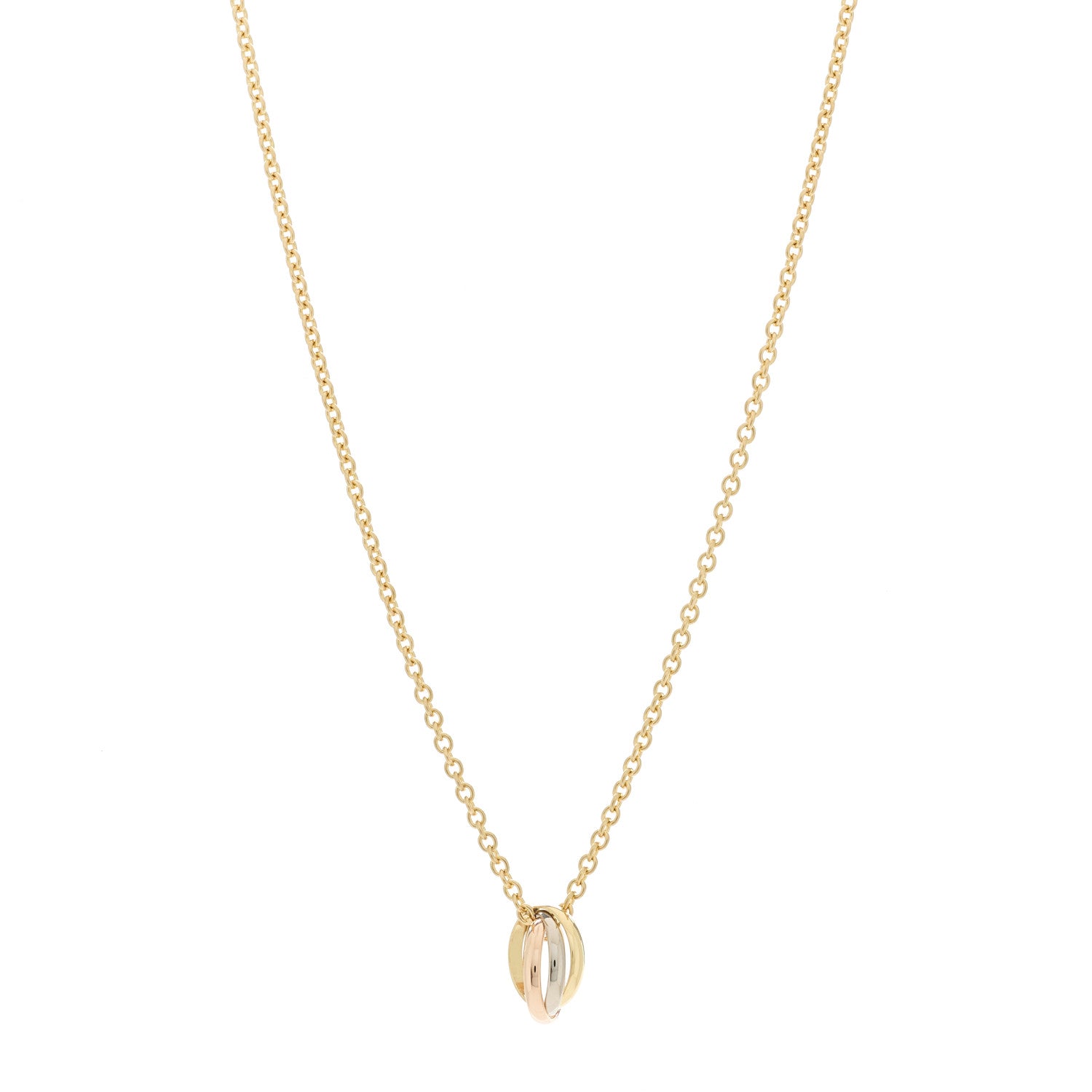 Cartier 18K Pink Yellow White Gold Baby Trinity Pendant Necklace 1 of 6