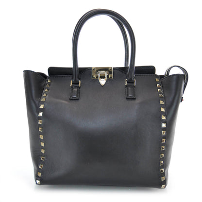 Valentino Garavani Vitello Rockstud Double Handle Tote Black 1 of 7