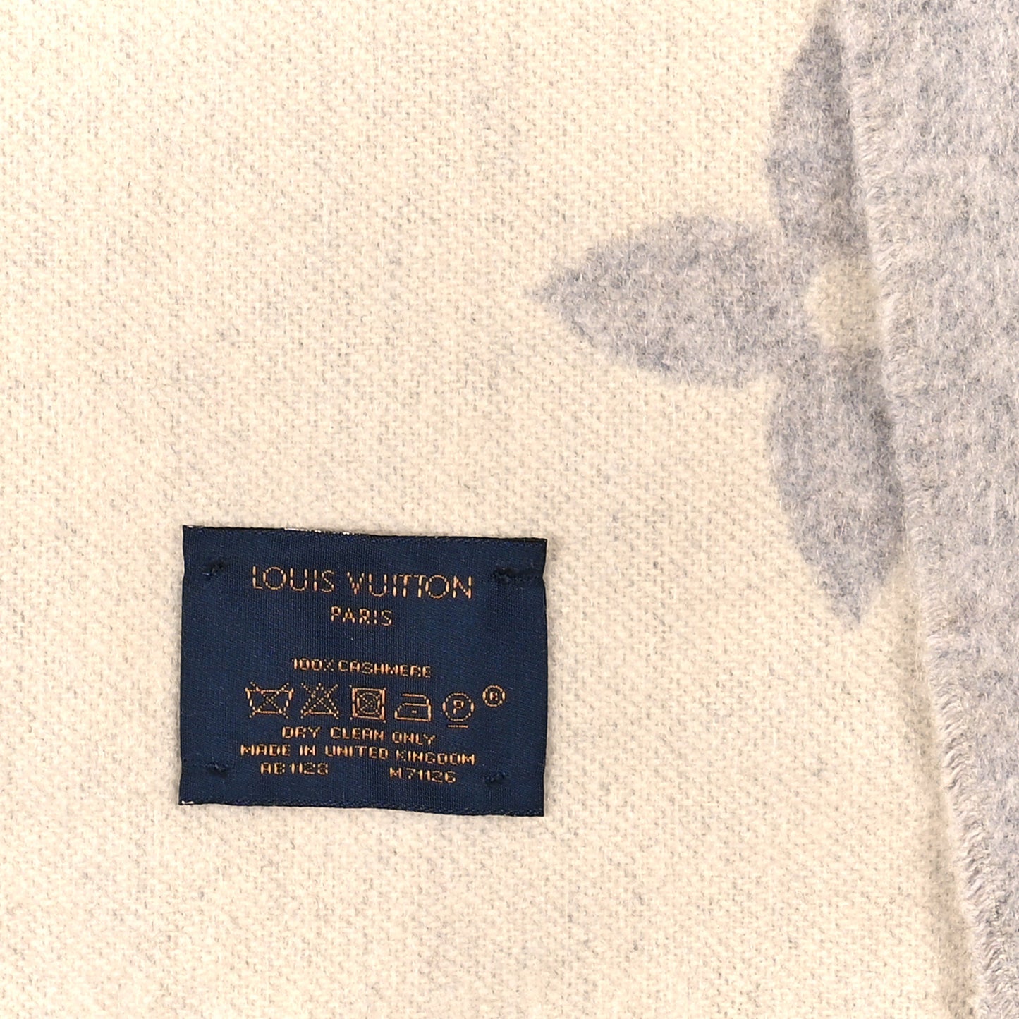 Cashmere Monogram Reykjavik Scarf Grey