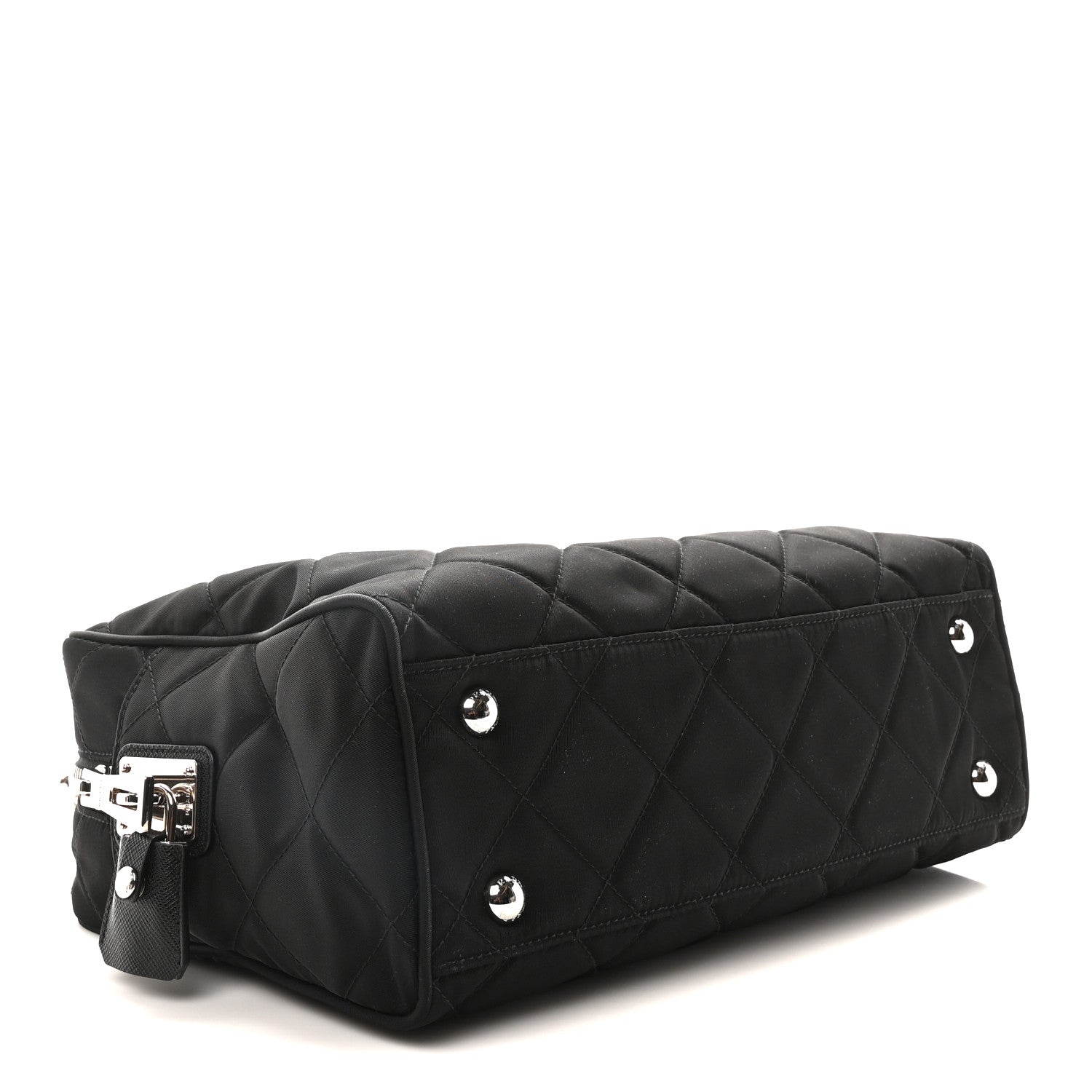 Prada Nylon Tessuto Impuntu Quilted Shoulder Bag Black 4 of 9