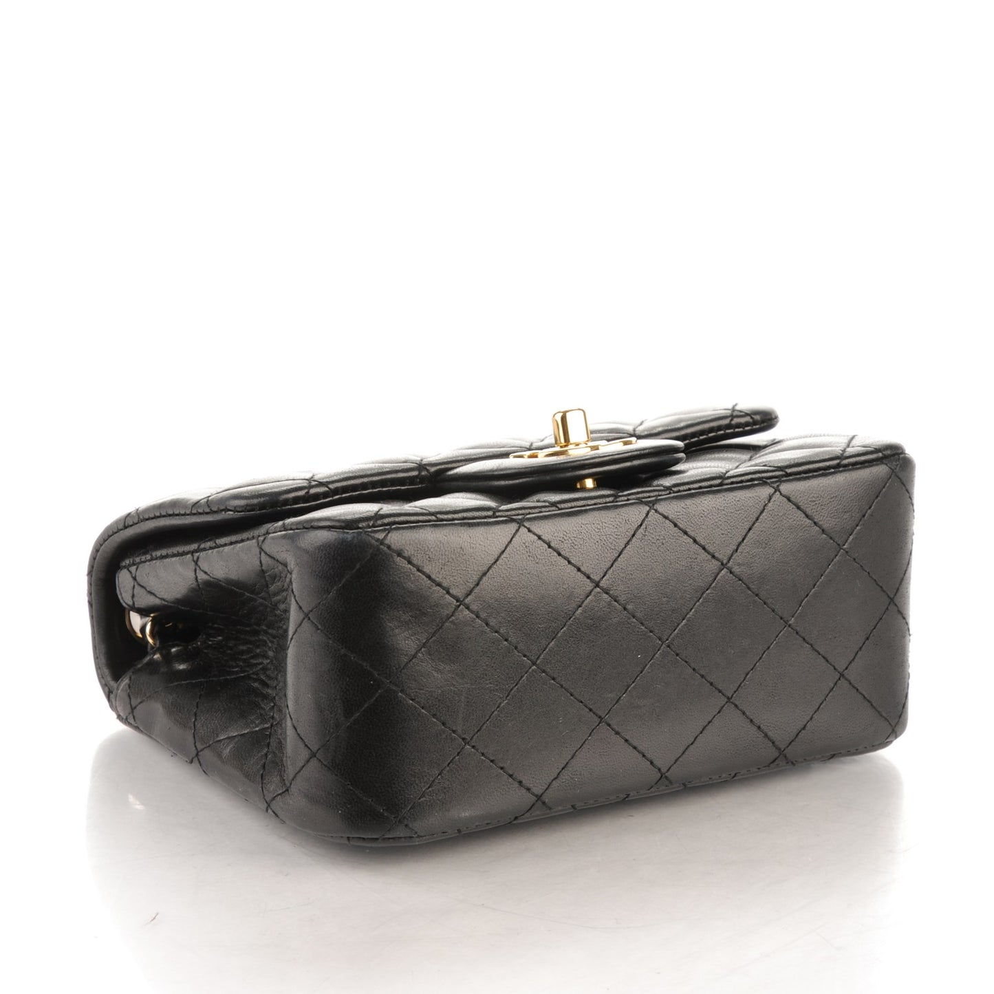 Lambskin Quilted Mini Square Flap Black
