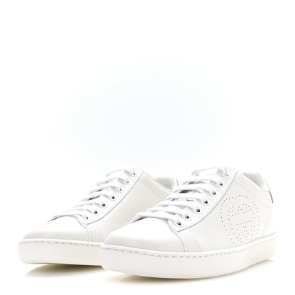 Gucci Calfskin Interlocking G Perforated Womens Ace Sneakers 36 White Grey Sky 4 of 9