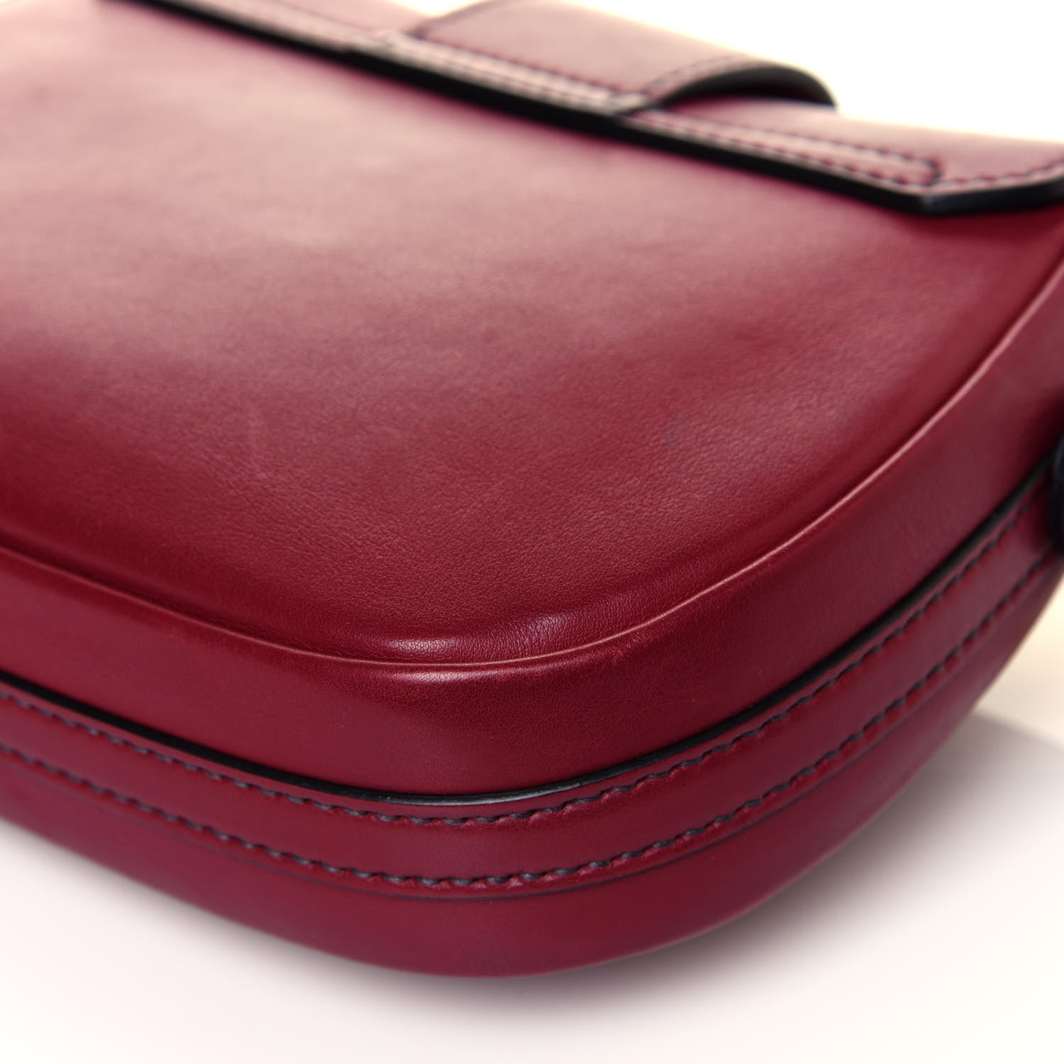 Christian Dior Calfskin D Fence Saddle Bag Black Red 10 of 11