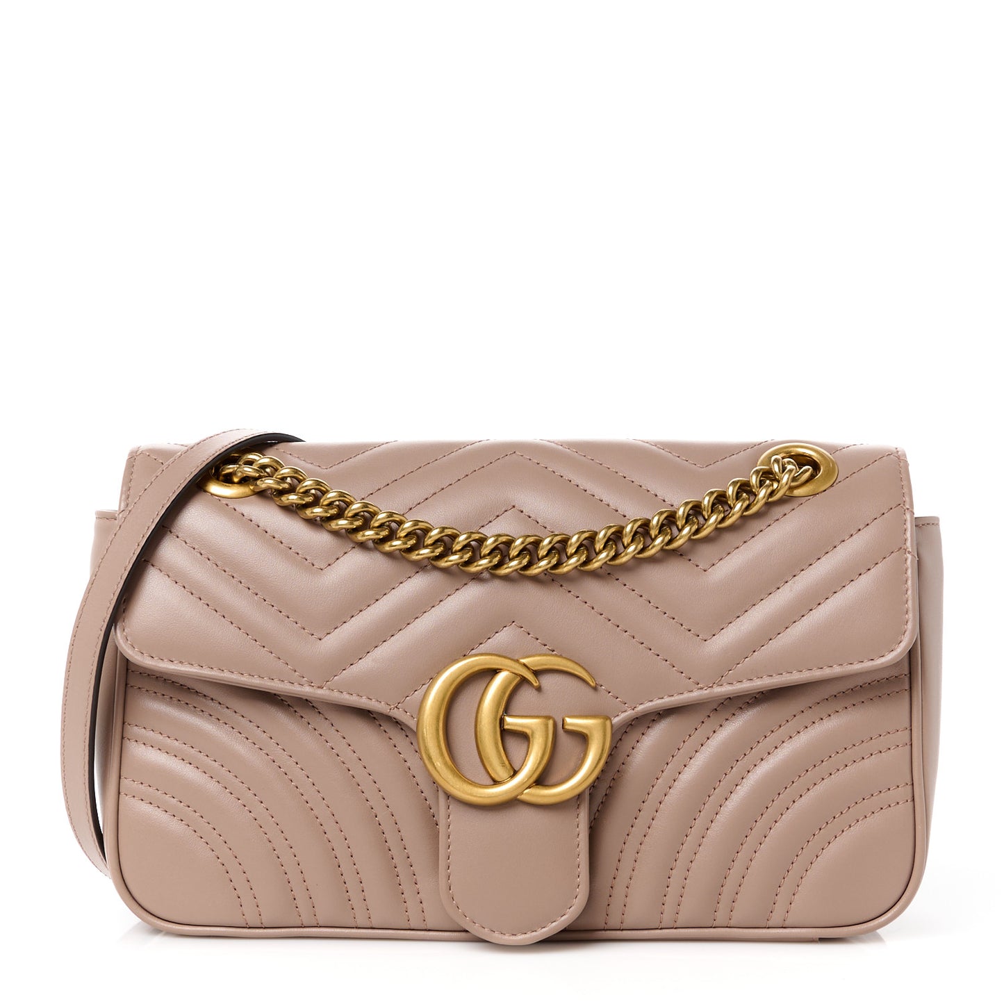 Calfskin Matelasse Small GG Marmont Shoulder Bag Porcelain Rose