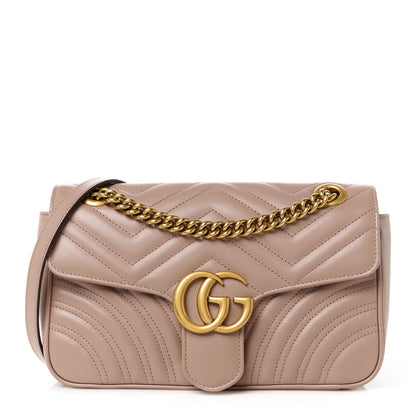 Gucci Calfskin Matelasse Small GG Marmont Shoulder Bag Porcelain Rose 1 of 11