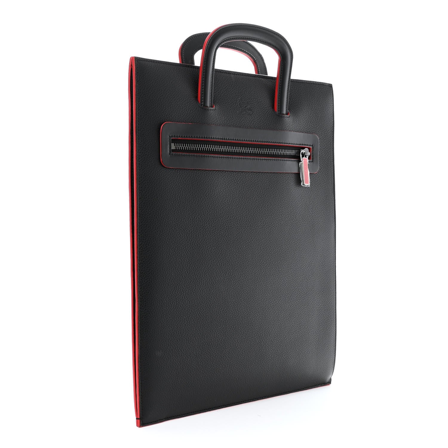 Christian Louboutin Calfskin Spiked Large Trictrac Portfolio Bag Black 4 of 12
