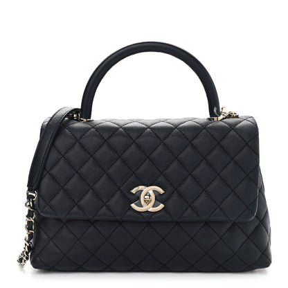 Chanel Caviar Quilted Small Coco Handle Flap Navy 1 of 11