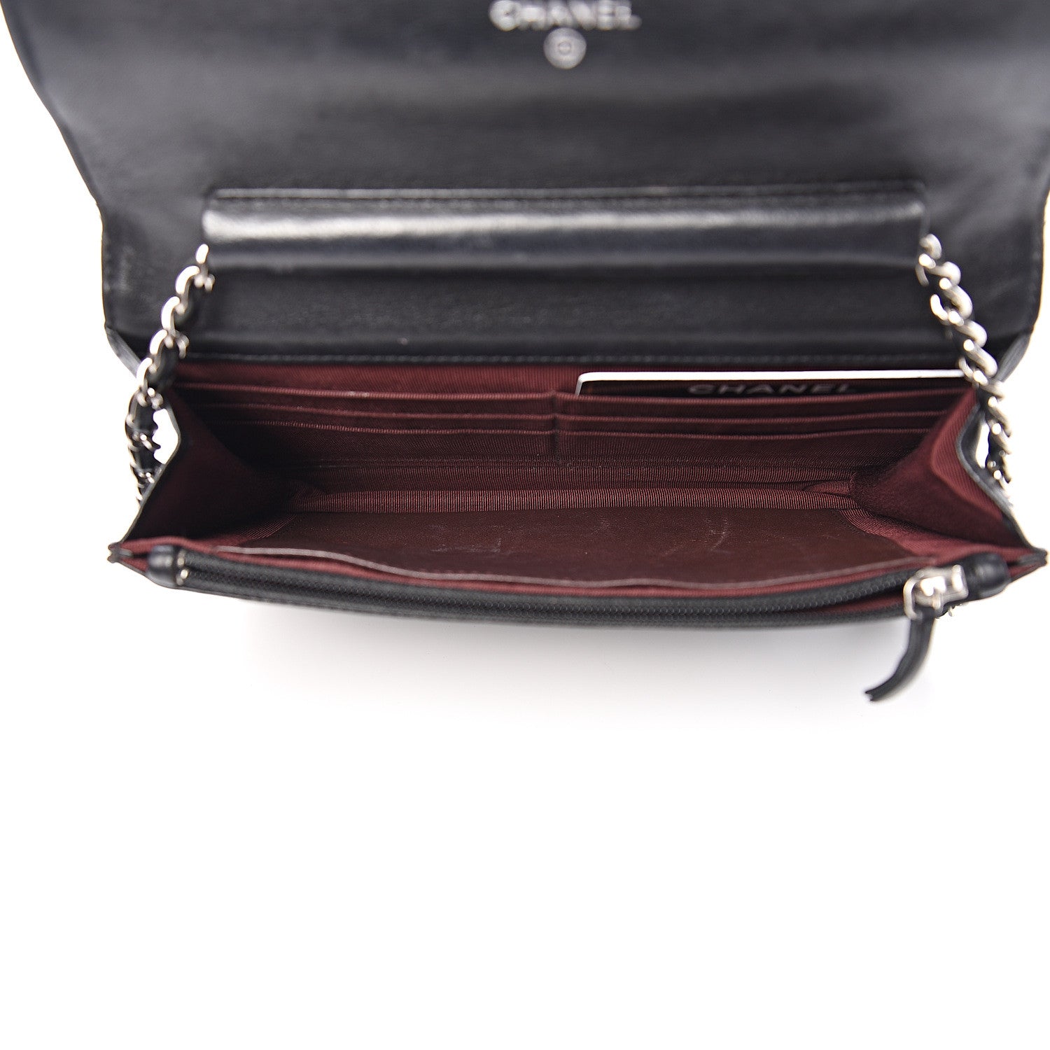 Chanel Lambskin Quilted Wallet On Chain WOC Black 4 of 17