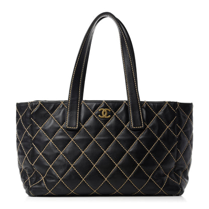 Chanel Calfskin Contrast Stitch Surpique Tote Black 1 of 15