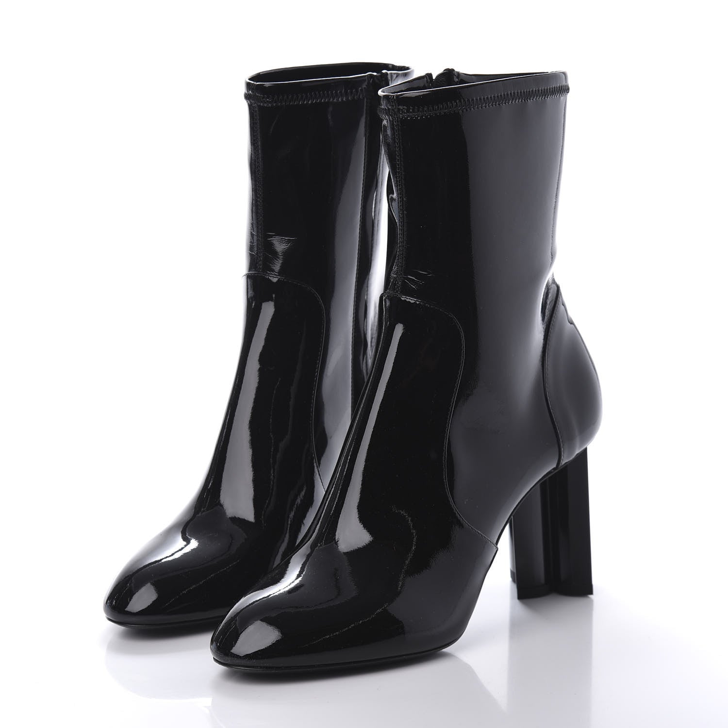 Louis Vuitton Patent Silhouette Ankle Boots 38.5 Black 3 of 8