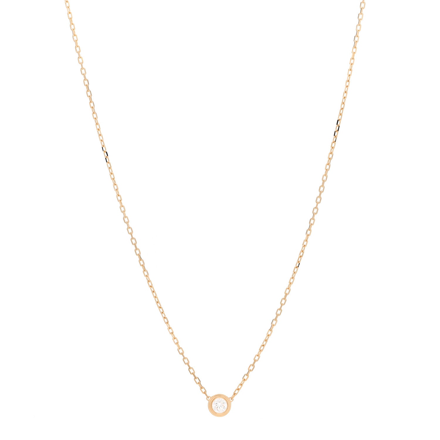 Cartier 18K Yellow Gold Diamond LM D'Amour Pendant Necklace 1 of 5
