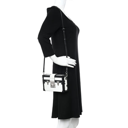 Louis Vuitton Alligator Petite Malle White Black 2 of 11