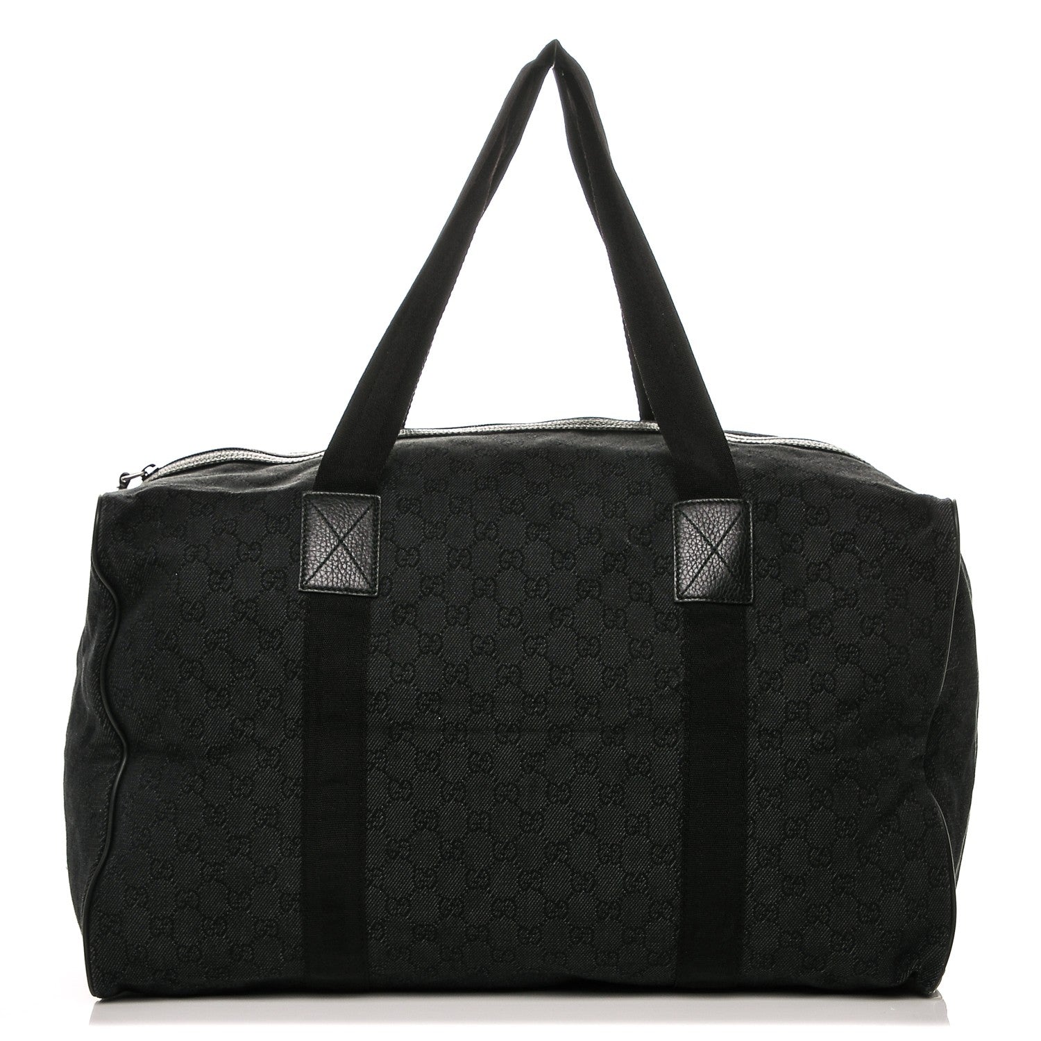 Gucci Denim Monogram Large Collapsible Carry On Duffle Black 1 of 6