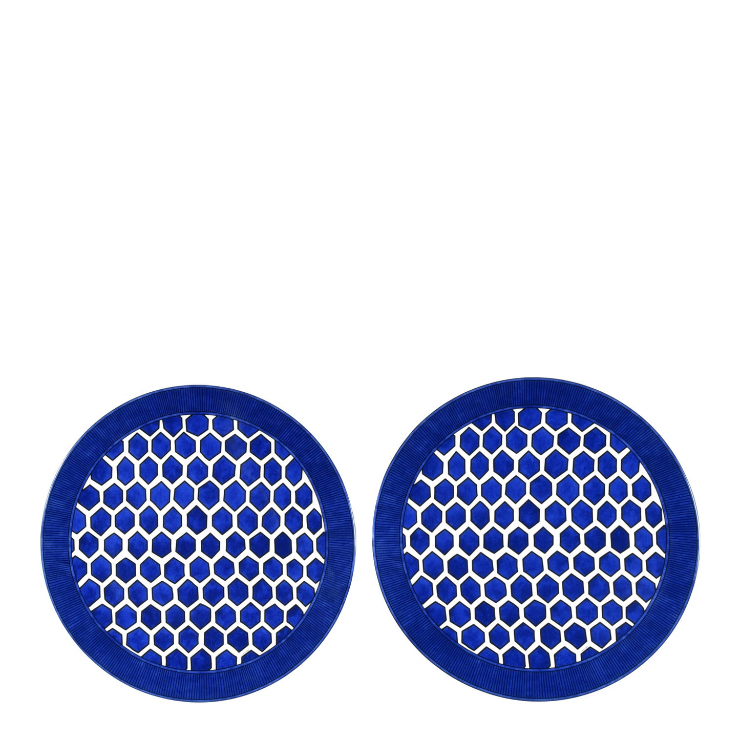 Porcelain Bleus D'Ailleurs Presentation Plate Set of 2