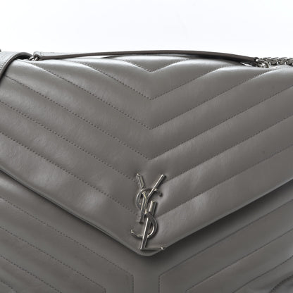 Saint Laurent Calfskin Y Quilted Monogram Large Loulou Chain Satchel Earth 15 of 15