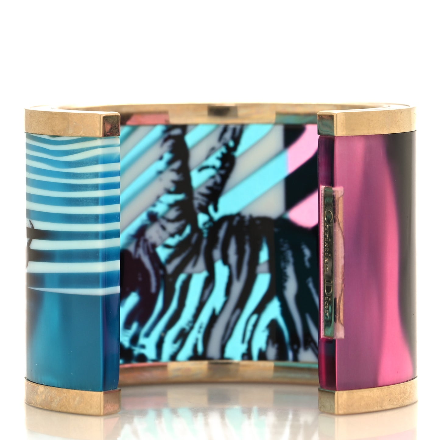 Resin Cuff Bracelet Blue Pink