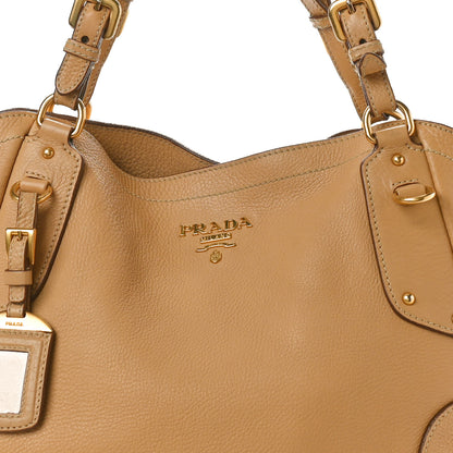 Prada Vitello Daino Studded Hobo Sabbia 7 of 15