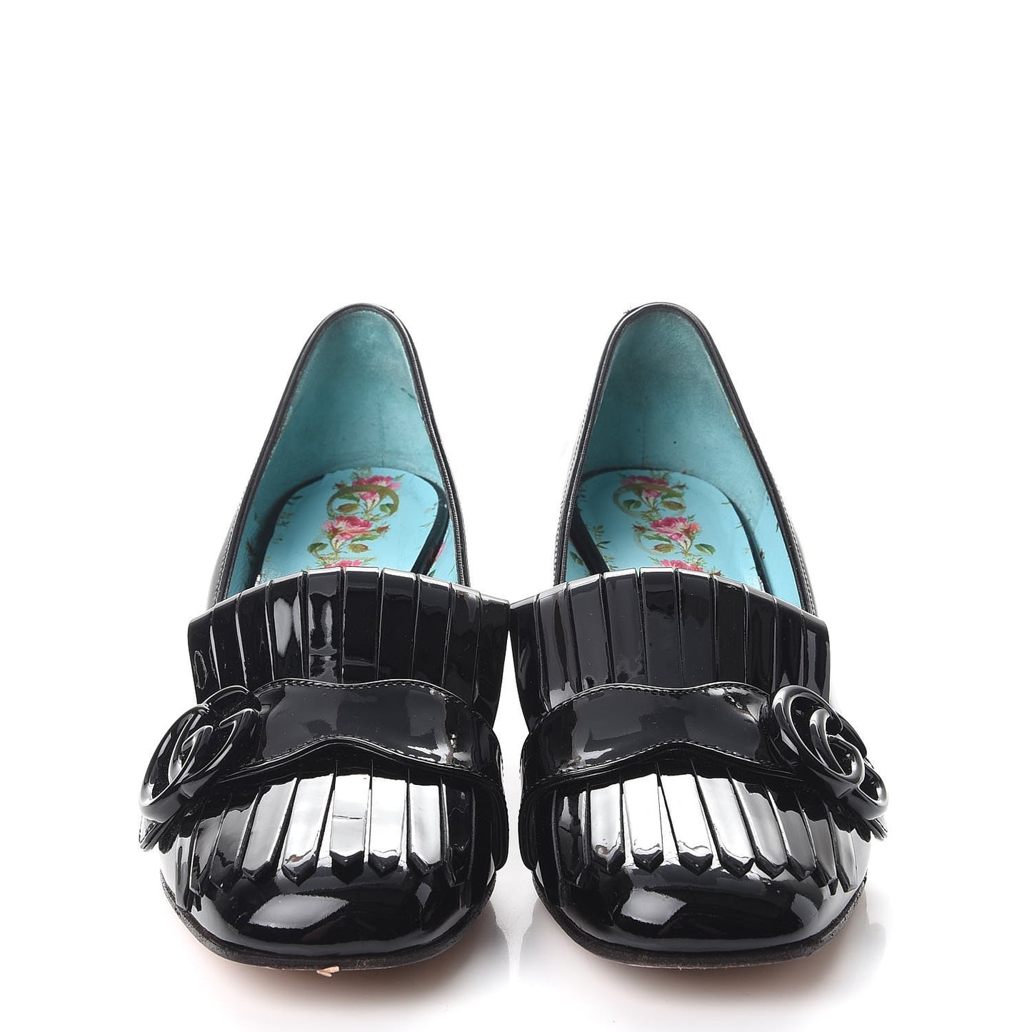 Vernice GG Marmont Fringe Loafer Pumps 36.5 Black