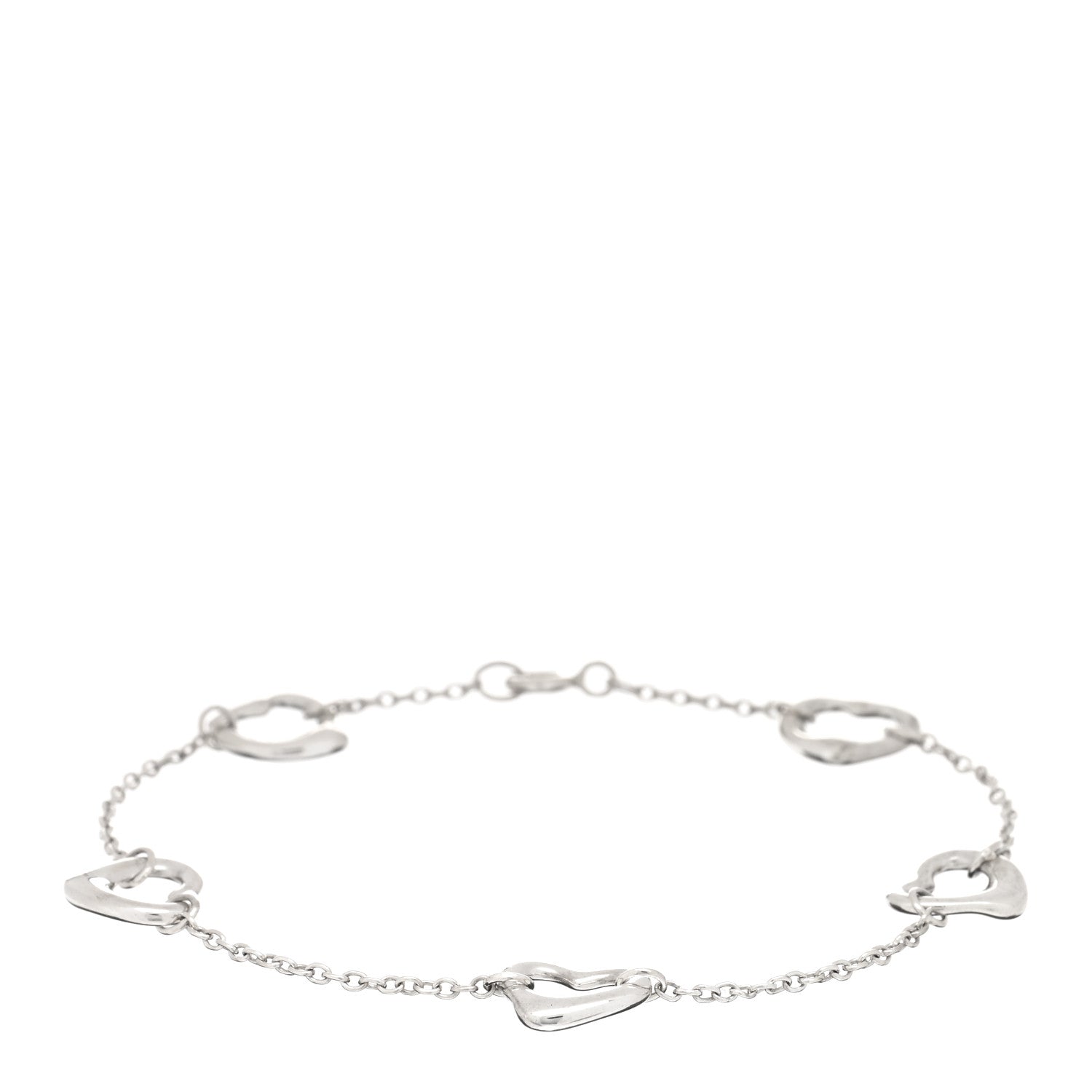 Tiffany Sterling Silver Elsa Peretti Open Heart Bracelet 1 of 3