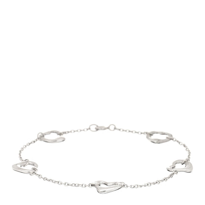 Tiffany Sterling Silver Elsa Peretti Open Heart Bracelet 1 of 3
