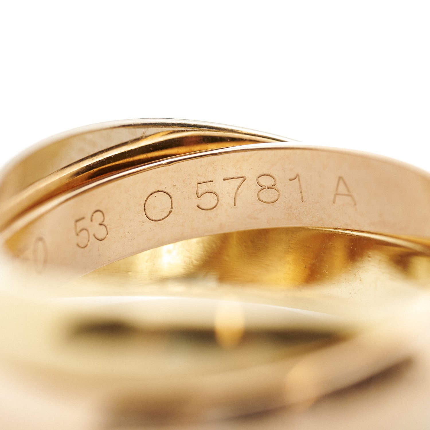 Cartier 18K Pink Yellow White Gold Classic Les Must De Cartier Trinity Ring 53 6.25 9 of 11