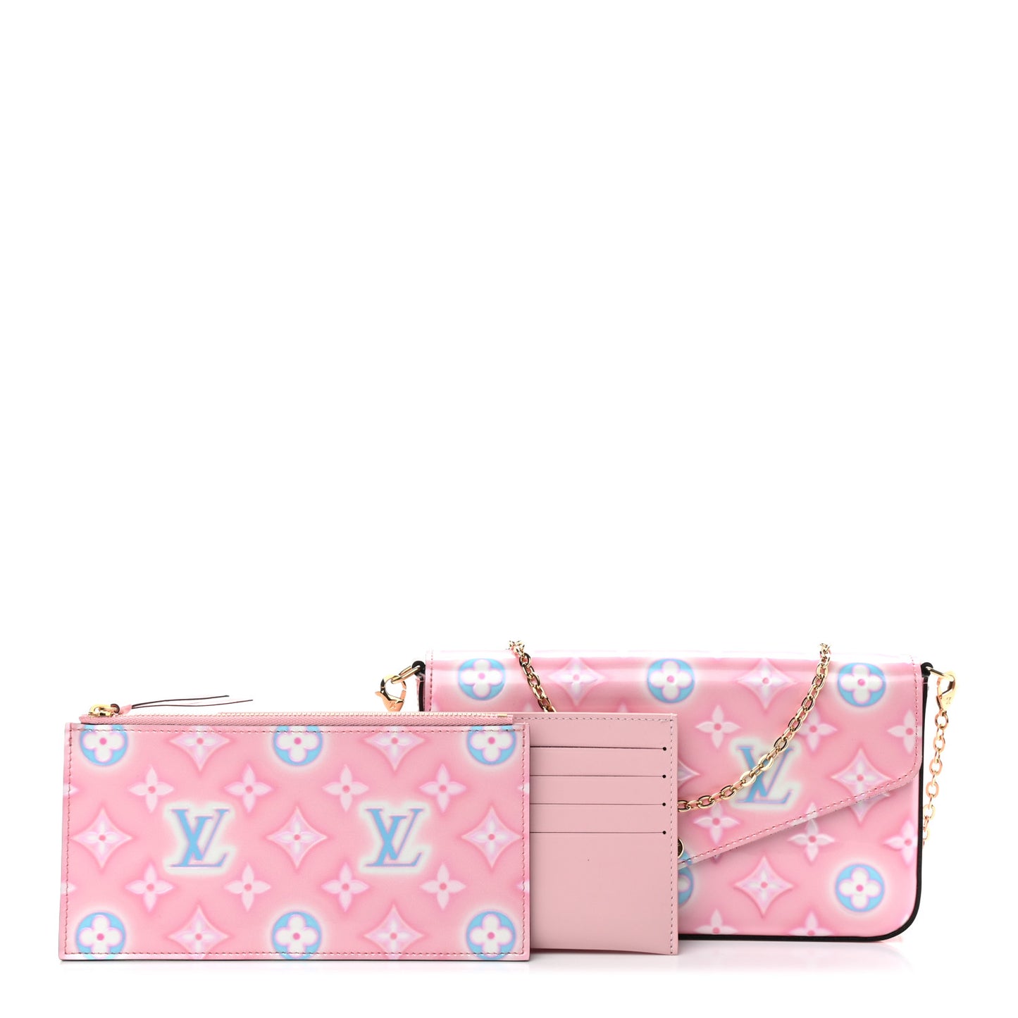 Vernis Valentine Felicie Pochette Chain Wallet Light Pink Neon
