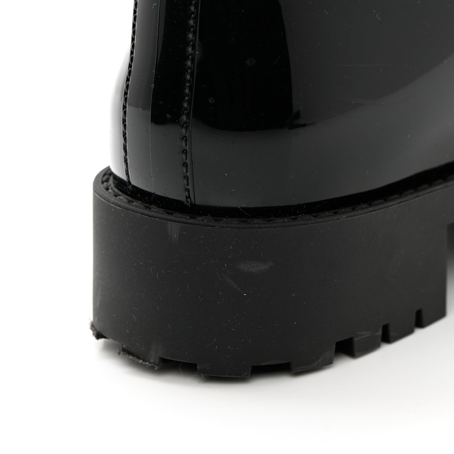 Rubber Embossed Monogram Splash Rain Short Boots 41 Black