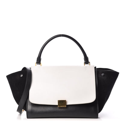 Celine Smooth Calfskin Suede Medium Bi-Color Trapeze Black 1 of 21
