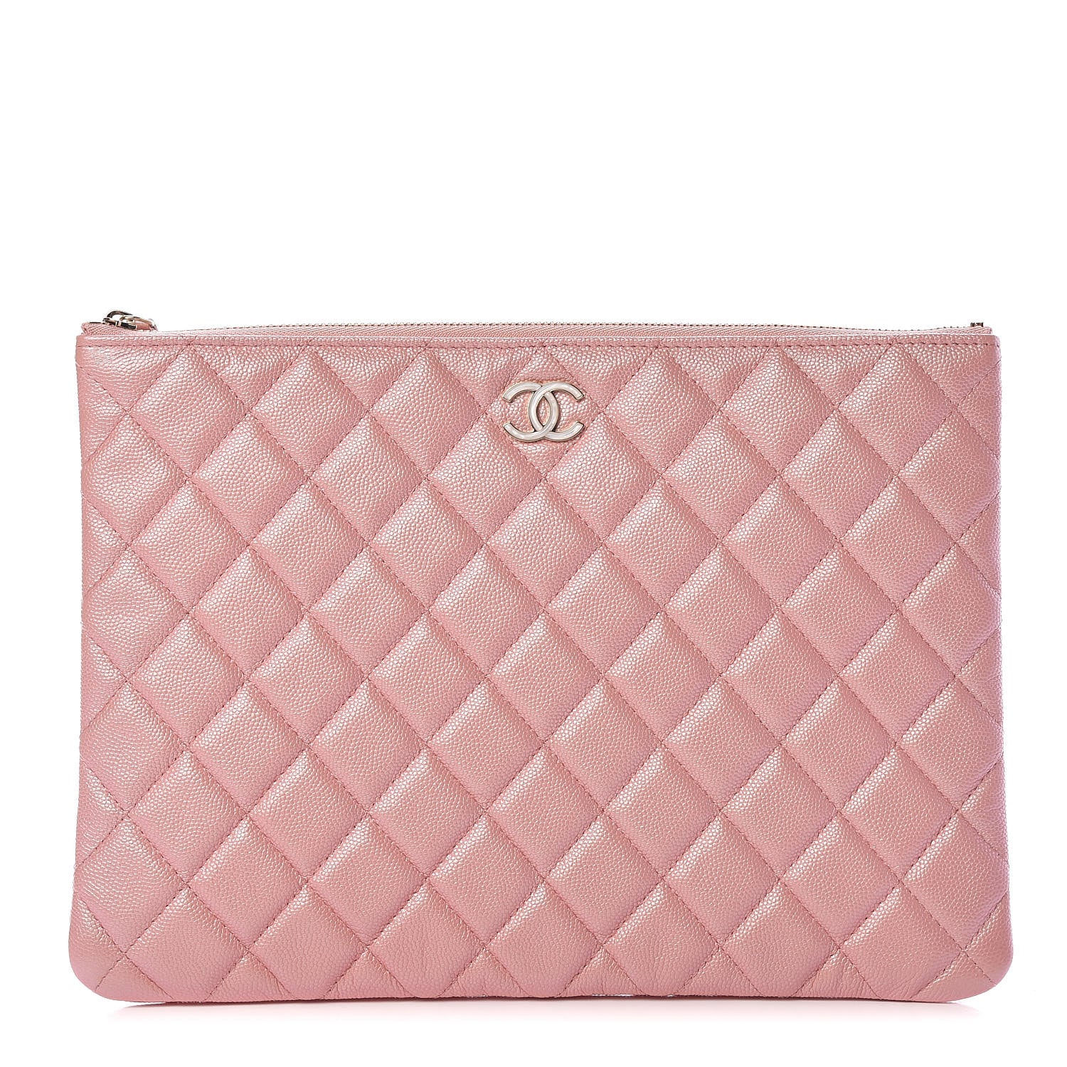 Chanel Iridescent Caviar Quilted Medium Cosmetic Case Rose Pink 1 of 9