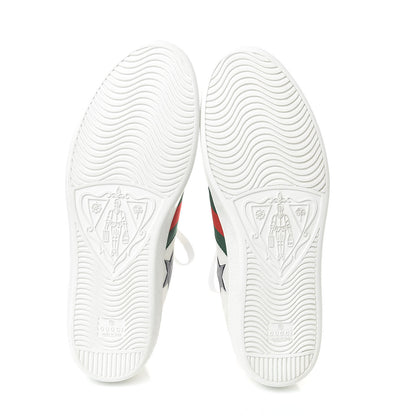 Gucci Calfskin Ayers Web Star Embroidered Mens Ace Sneakers 11 White Multi 5 of 10