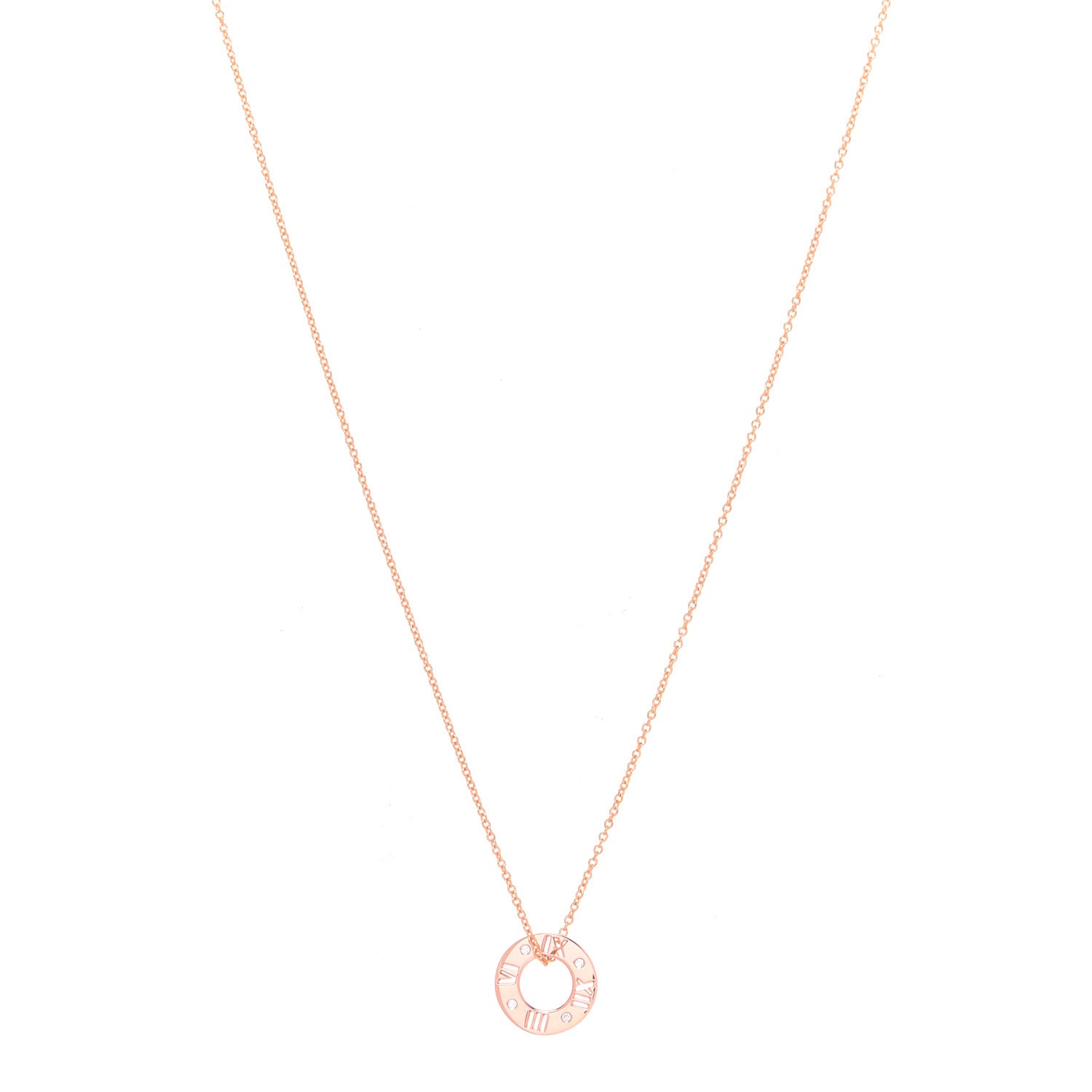 Tiffany 18K Yellow Gold Diamond Atlas Pierced Pendant Necklace 1 of 7