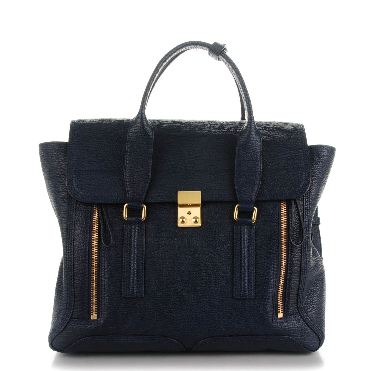 3.1 Textured Calfskin Large Pashli Satchel Ink