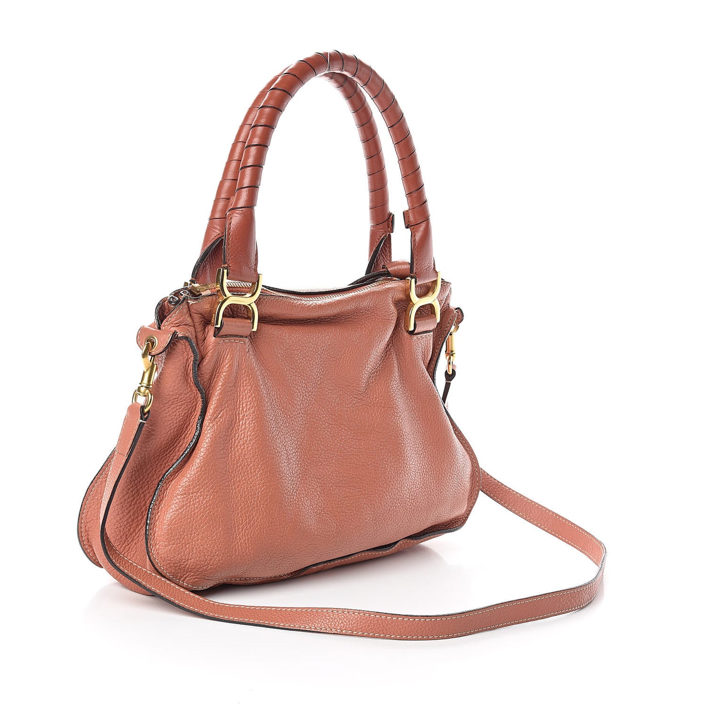 Calfskin Medium Marcie Satchel Coral