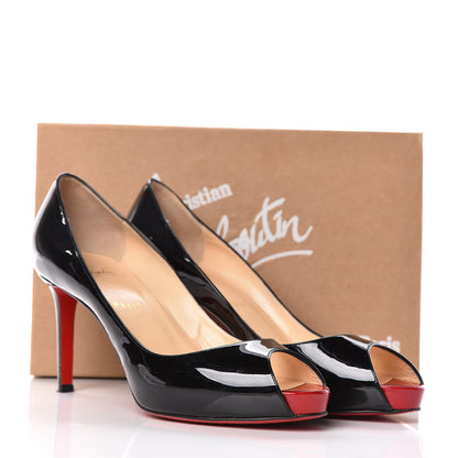 Christian Louboutin Patent No Matter 85 Pumps 40 Black Red 11 of 11
