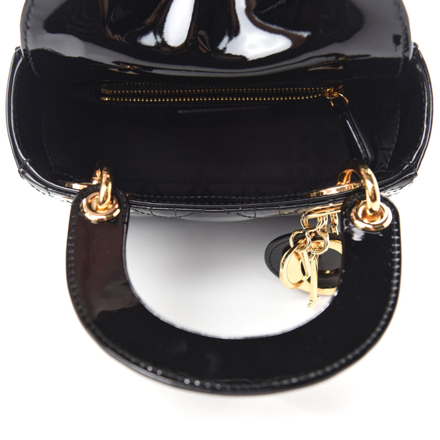 Christian Dior Patent Cannage Mini Lady Dior Black 5 of 11