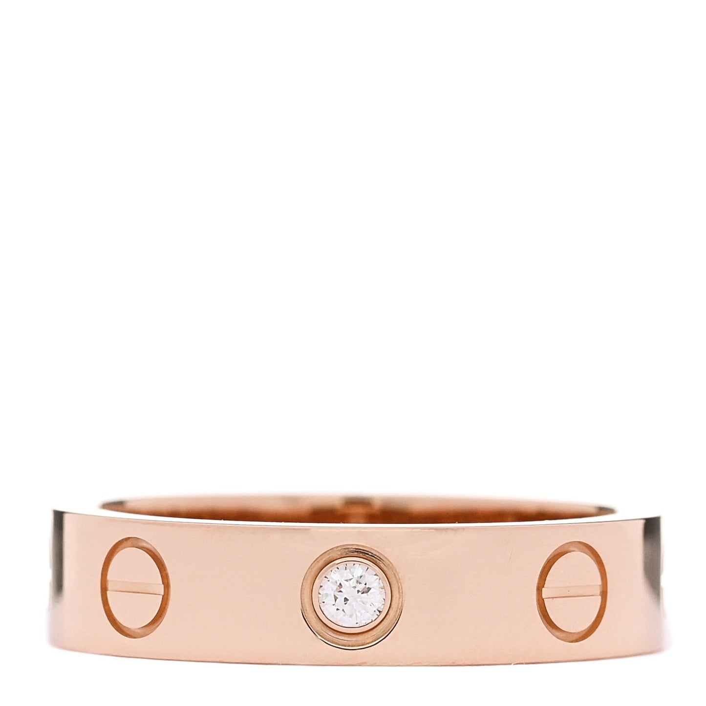 18K Pink Gold Diamond 4mm LOVE Wedding Band Ring 47 4