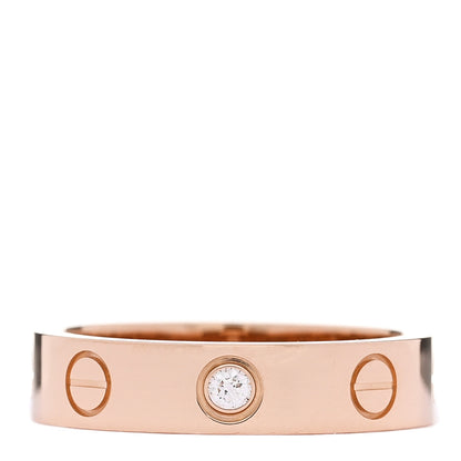 Cartier 18K Pink Gold Diamond 4mm LOVE Wedding Band Ring 47 4 1 of 4