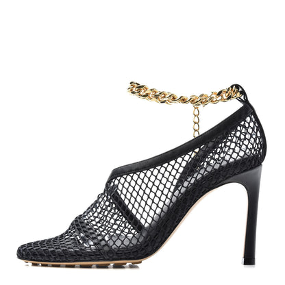 Bottega Veneta Mesh Nappa Chunky Chain Sandals 35 Black 1 of 10