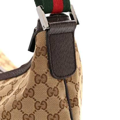 Gucci Monogram Web Medium Half Moon Hobo Dark Brown 12 of 13
