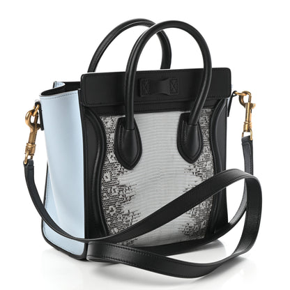 Celine Lizard Smooth Calfskin Nano Tri-Color Luggage Mineral 3 of 9