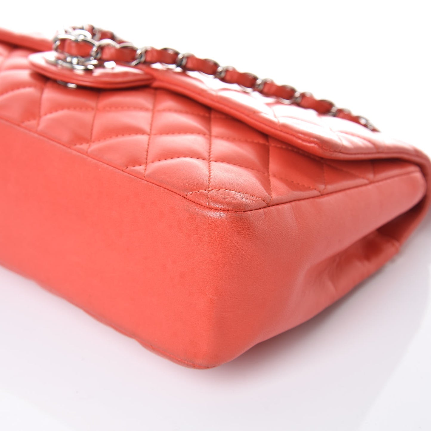 Lambskin Quilted Medium Ladybug Flap Red