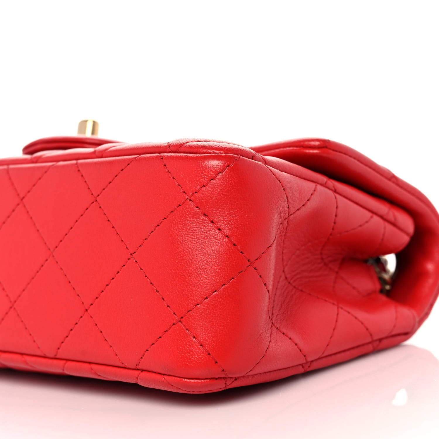 Chanel Lambskin Quilted Mini Rectangular Flap Red 8 of 8