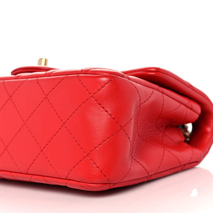 Chanel Lambskin Quilted Mini Rectangular Flap Red 8 of 8