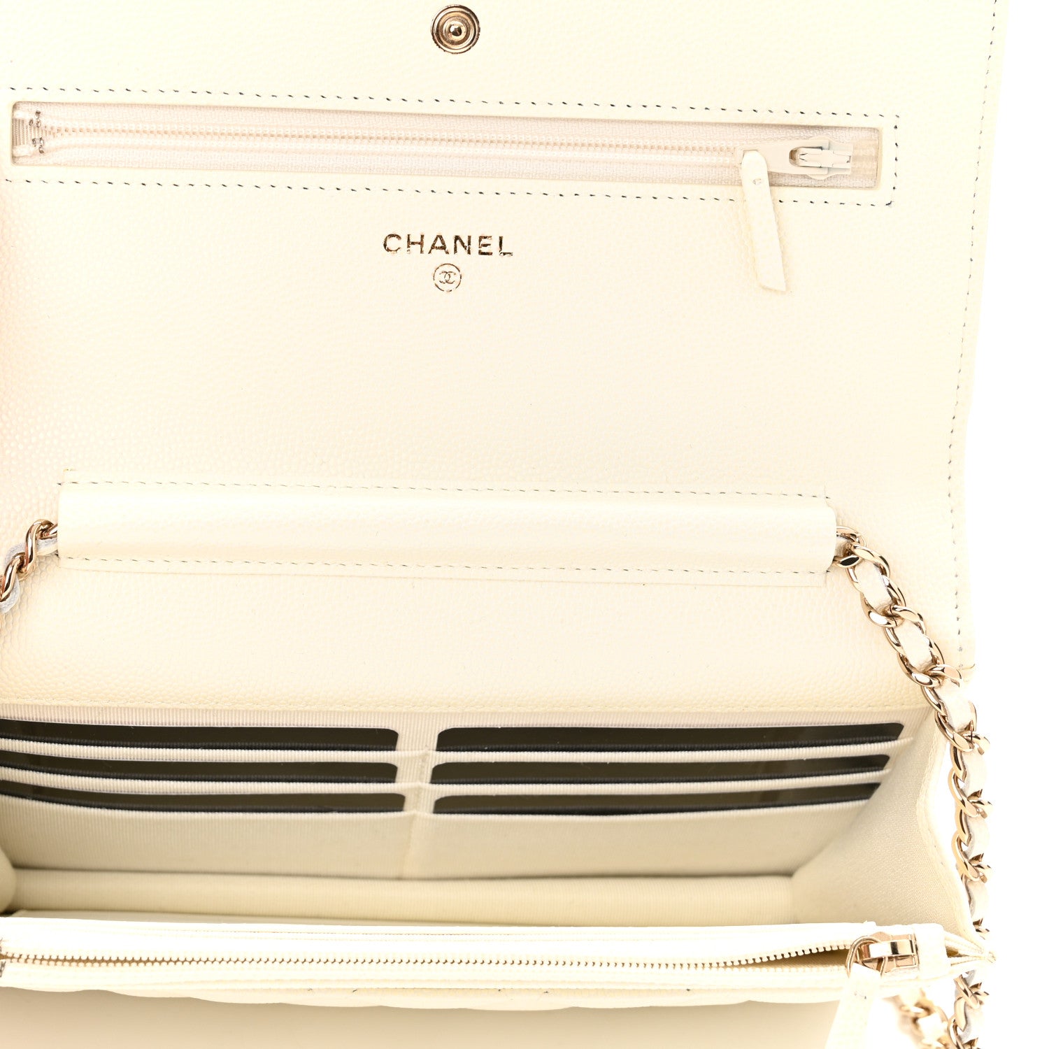 Chanel Caviar Quilted Wallet On Chain WOC White 4 of 11