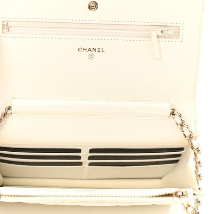 Chanel Caviar Quilted Wallet On Chain WOC White 4 of 11