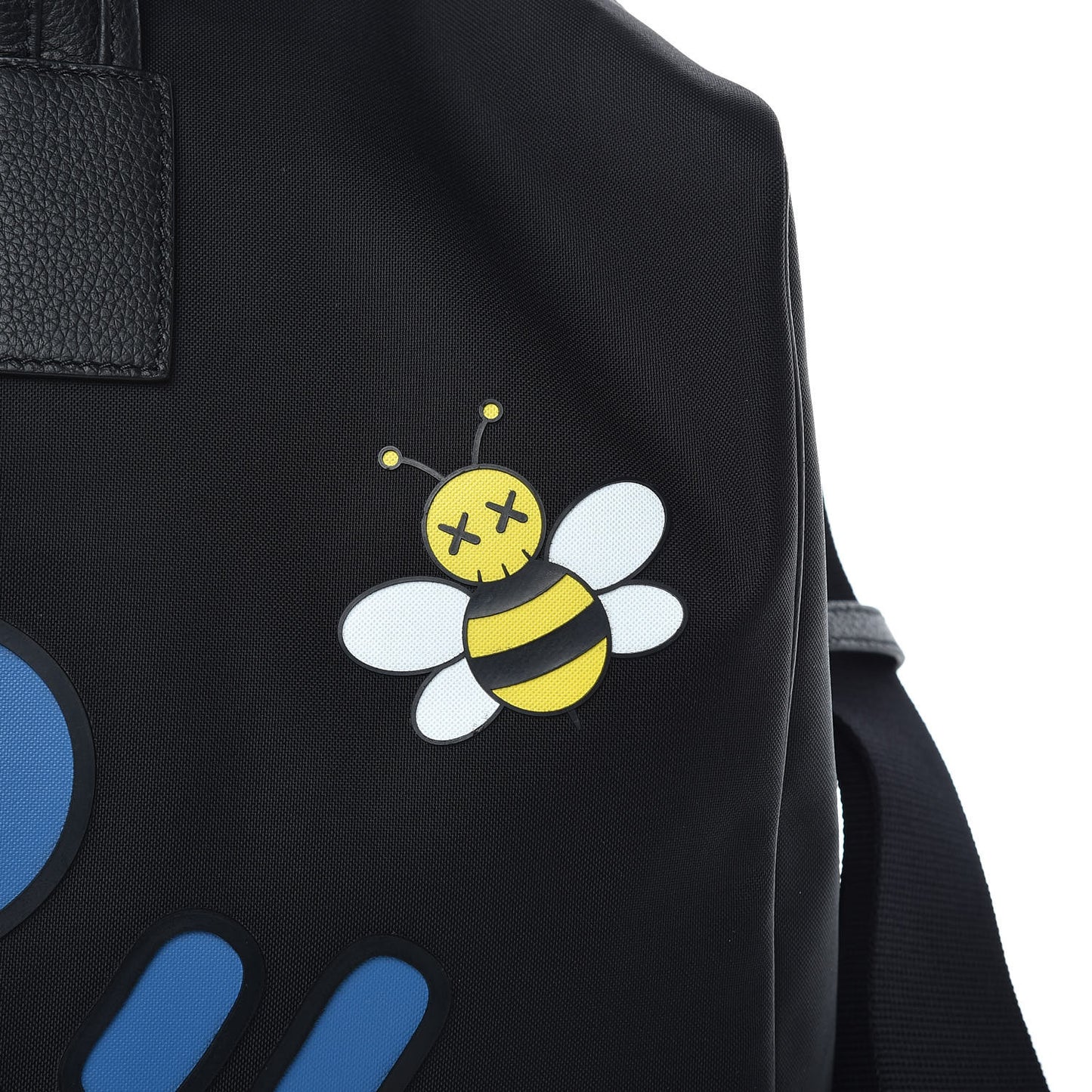 X KAWS Nylon Calfskin Logo Bee Duffle Black