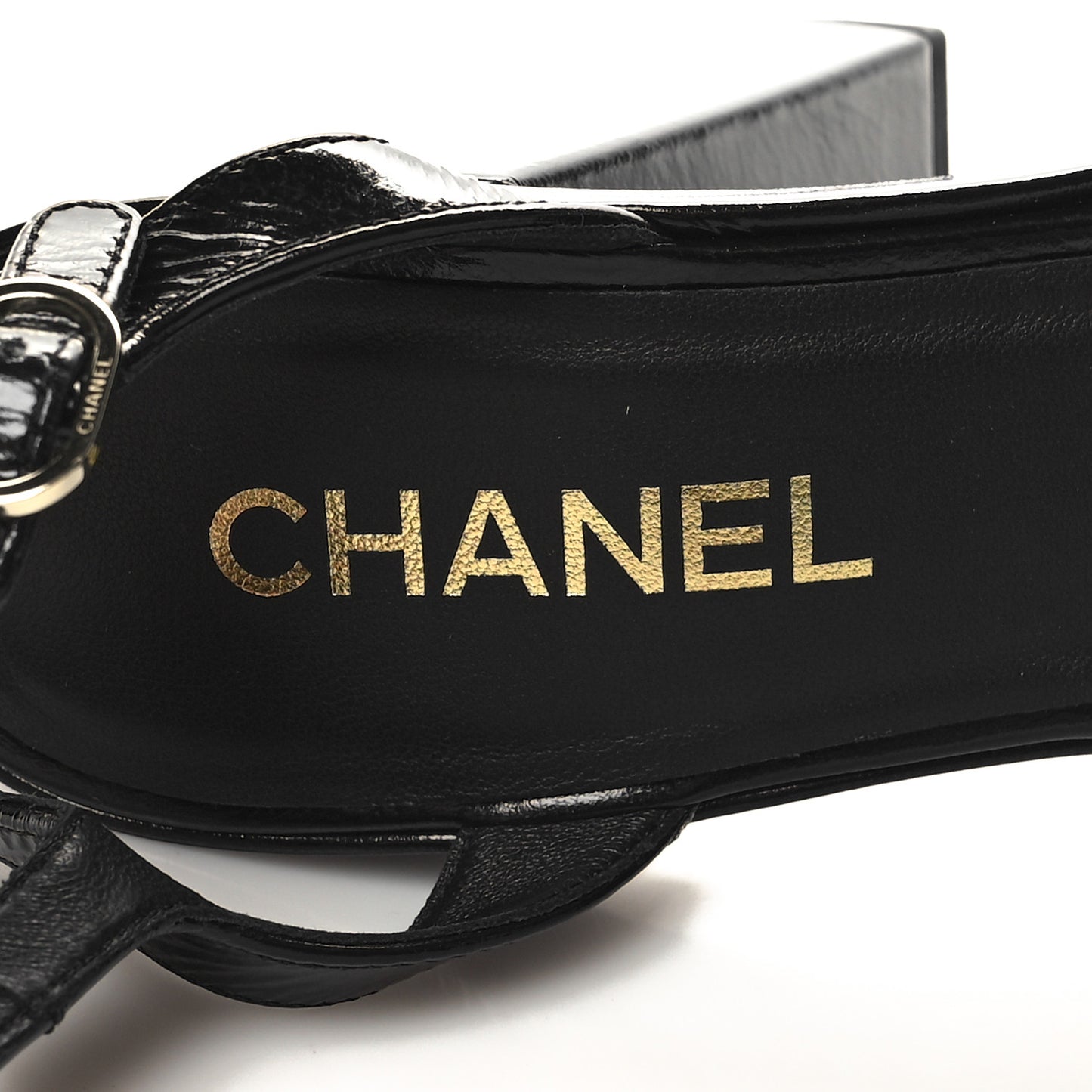 Calfskin CC Platform Sandals 38.5 Black
